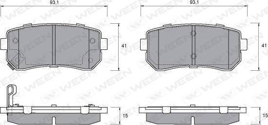 Ween 151-1188 - Bremsbelagsatz, Scheibenbremse alexcarstop-ersatzteile.com