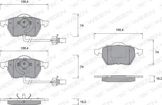 Ween 151-1138 - Bremsbelagsatz, Scheibenbremse alexcarstop-ersatzteile.com