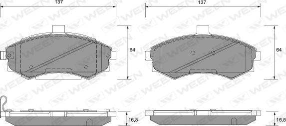 Ween 151-1120 - Bremsbelagsatz, Scheibenbremse alexcarstop-ersatzteile.com