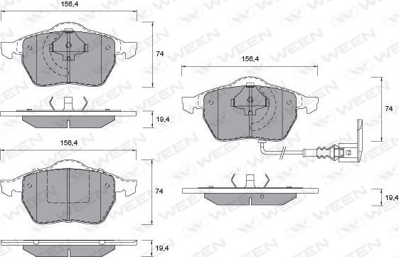 Ween 151-1123 - Bremsbelagsatz, Scheibenbremse alexcarstop-ersatzteile.com