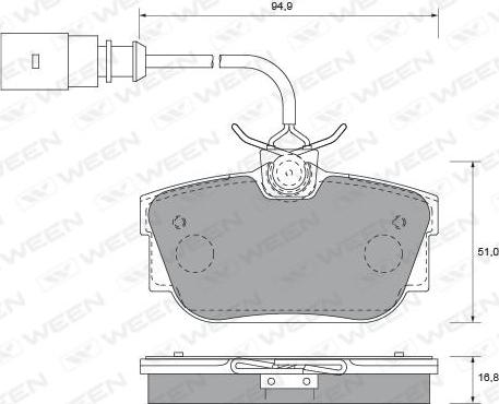 Ween 151-1821 - Bremsbelagsatz, Scheibenbremse alexcarstop-ersatzteile.com