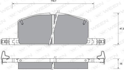 Ween 151-1352 - Bremsbelagsatz, Scheibenbremse alexcarstop-ersatzteile.com