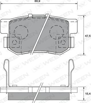 Ween 151-1363 - Bremsbelagsatz, Scheibenbremse alexcarstop-ersatzteile.com