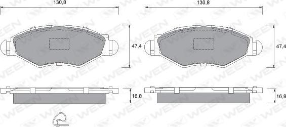 Ween 151-1319 - Bremsbelagsatz, Scheibenbremse alexcarstop-ersatzteile.com