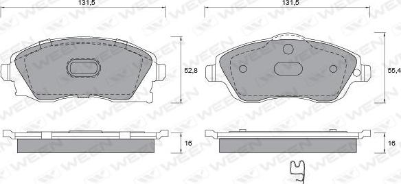 Ween 151-1311 - Bremsbelagsatz, Scheibenbremse alexcarstop-ersatzteile.com