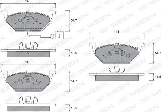 Ween 151-1253 - Bremsbelagsatz, Scheibenbremse alexcarstop-ersatzteile.com