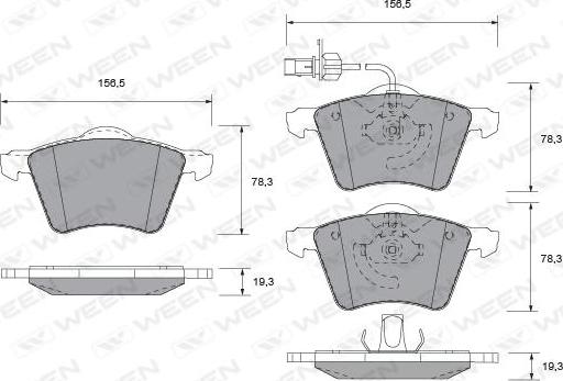 Ween 151-1287 - Bremsbelagsatz, Scheibenbremse alexcarstop-ersatzteile.com