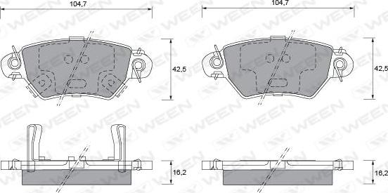 Ween 151-1237 - Bremsbelagsatz, Scheibenbremse alexcarstop-ersatzteile.com