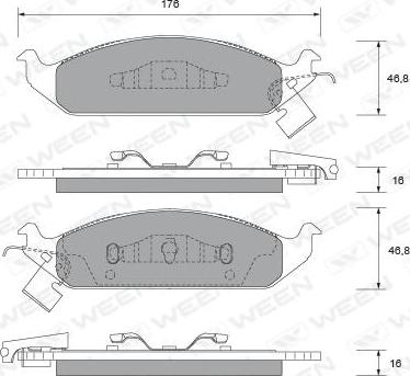 Ween 151-2416 - Bremsbelagsatz, Scheibenbremse alexcarstop-ersatzteile.com