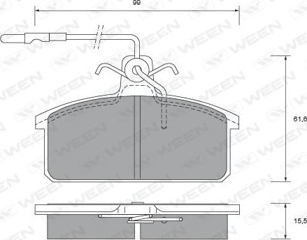 Ween 151-2511 - Bremsbelagsatz, Scheibenbremse alexcarstop-ersatzteile.com