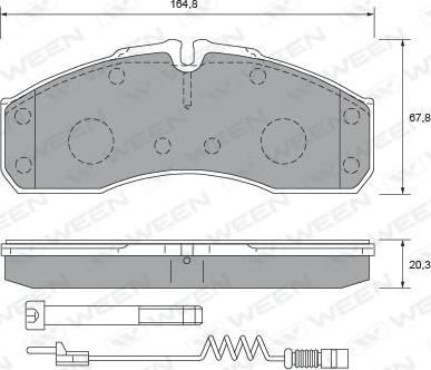 Ween 151-2632 - Bremsbelagsatz, Scheibenbremse alexcarstop-ersatzteile.com