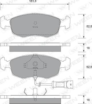 Ween 151-2101 - Bremsbelagsatz, Scheibenbremse alexcarstop-ersatzteile.com