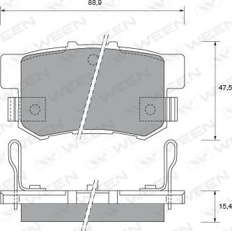 Ween 151-2186 - Bremsbelagsatz, Scheibenbremse alexcarstop-ersatzteile.com