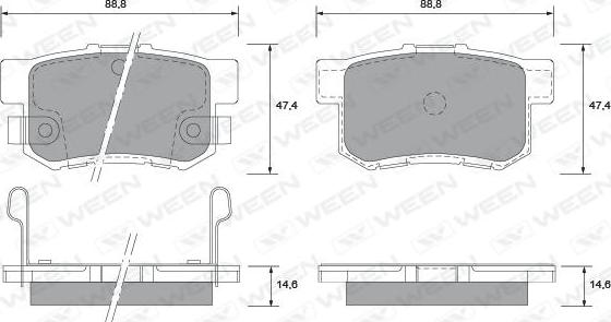 Ween 151-2170 - Bremsbelagsatz, Scheibenbremse alexcarstop-ersatzteile.com