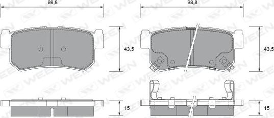 Ween 151-2331 - Bremsbelagsatz, Scheibenbremse alexcarstop-ersatzteile.com