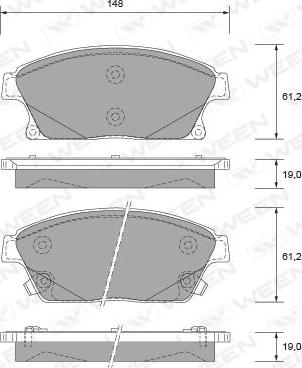 Ween 151-2730 - Bremsbelagsatz, Scheibenbremse alexcarstop-ersatzteile.com