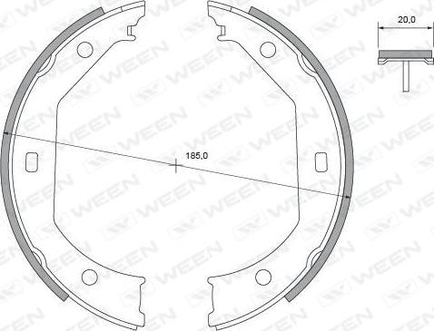 Ween 152-2428 - Bremsbackensatz, Feststellbremse alexcarstop-ersatzteile.com