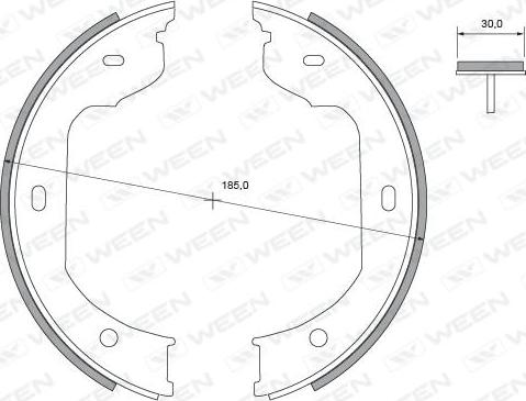 Ween 152-2134 - Bremsbackensatz, Feststellbremse alexcarstop-ersatzteile.com