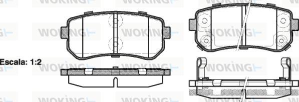 Woking P13093.02 - Bremsbelagsatz, Scheibenbremse alexcarstop-ersatzteile.com