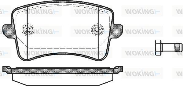 Woking P12433.00 - Bremsbelagsatz, Scheibenbremse alexcarstop-ersatzteile.com