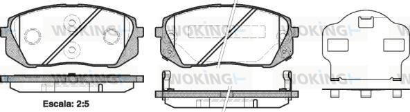 Woking P12023.02 - Bremsbelagsatz, Scheibenbremse alexcarstop-ersatzteile.com