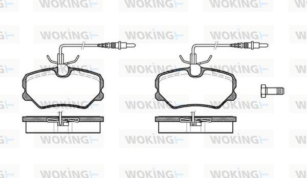 Woking P3623.12 - Bremsbelagsatz, Scheibenbremse alexcarstop-ersatzteile.com