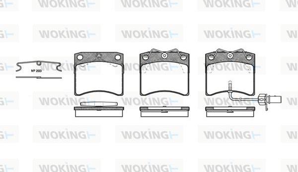 Woking P2853.11 - Bremsbelagsatz, Scheibenbremse alexcarstop-ersatzteile.com