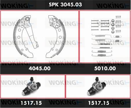 Woking SPK 3045.03 - Bremsbackensatz alexcarstop-ersatzteile.com