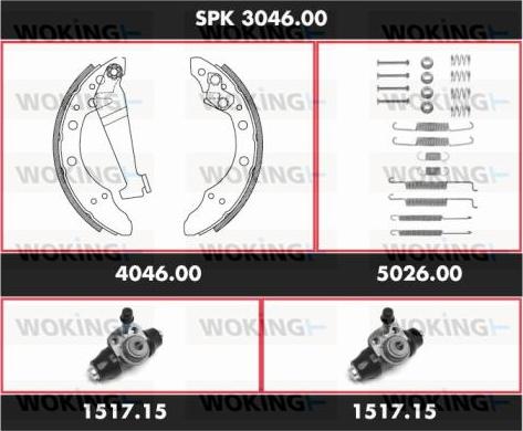 Woking SPK 3046.00 - Bremsbackensatz alexcarstop-ersatzteile.com