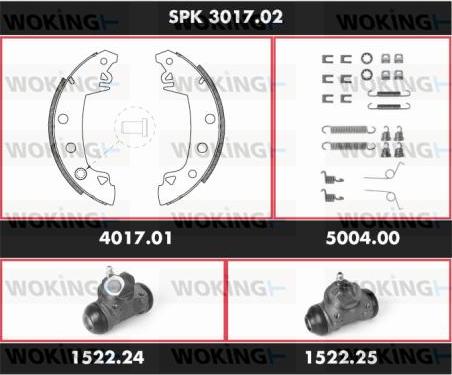 Woking SPK 3017.02 - Bremsbackensatz alexcarstop-ersatzteile.com