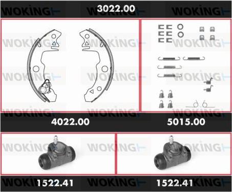 Woking SPK 3022.00 - Bremsbackensatz alexcarstop-ersatzteile.com