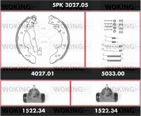 Woking SPK 3027.05 - Bremsbackensatz alexcarstop-ersatzteile.com