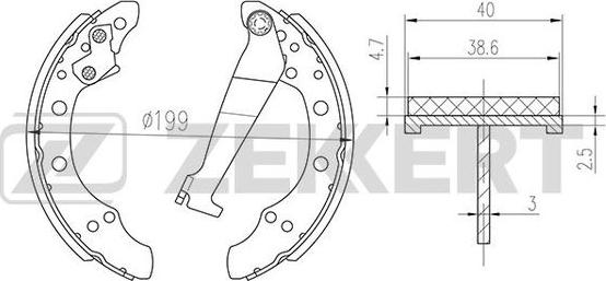 Zekkert BK-4075 - Bremsbackensatz alexcarstop-ersatzteile.com