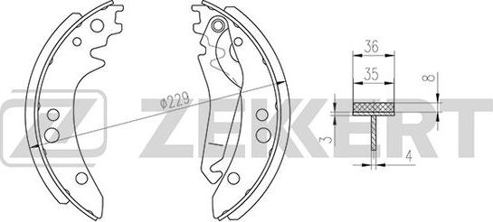 Zekkert BK-4314 - Bremsbackensatz alexcarstop-ersatzteile.com