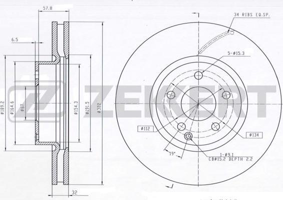 Zekkert BS-5638 - Bremsscheibe alexcarstop-ersatzteile.com