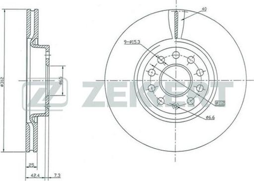 Zekkert BS-5016 - Bremsscheibe alexcarstop-ersatzteile.com