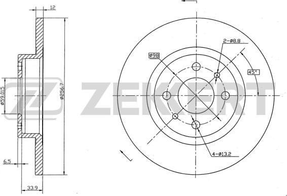 Zekkert BS-5010 - Bremsscheibe alexcarstop-ersatzteile.com