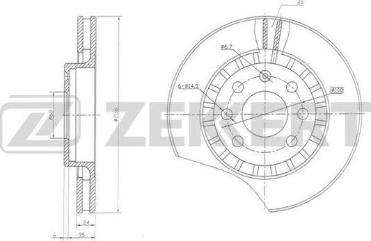 Zekkert BS-5035 - Bremsscheibe alexcarstop-ersatzteile.com