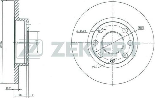 Zekkert BS-5033 - Bremsscheibe alexcarstop-ersatzteile.com