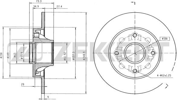 Zekkert BS-5025 - Bremsscheibe alexcarstop-ersatzteile.com