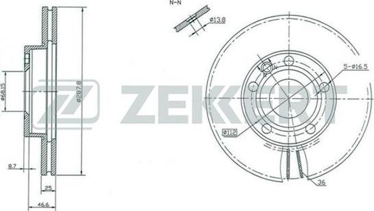 Zekkert BS-5198 - Bremsscheibe alexcarstop-ersatzteile.com