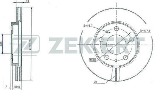 Zekkert BS-5153 - Bremsscheibe alexcarstop-ersatzteile.com