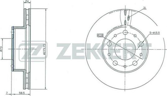 Zekkert BS-5152 - Bremsscheibe alexcarstop-ersatzteile.com