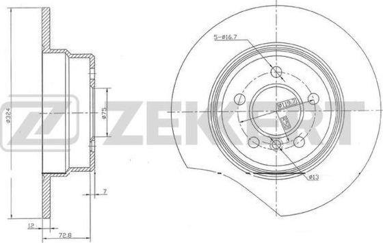 Zekkert BS-5807 - Bremsscheibe alexcarstop-ersatzteile.com