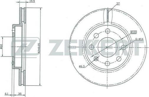 Zekkert BS-5354 - Bremsscheibe alexcarstop-ersatzteile.com