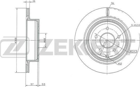 Zekkert BS-5287 - Bremsscheibe alexcarstop-ersatzteile.com