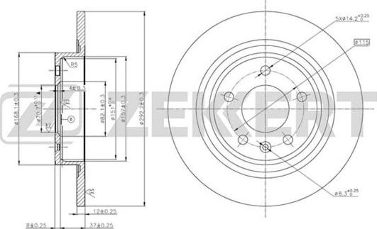 Zekkert BS-5755 - Bremsscheibe alexcarstop-ersatzteile.com