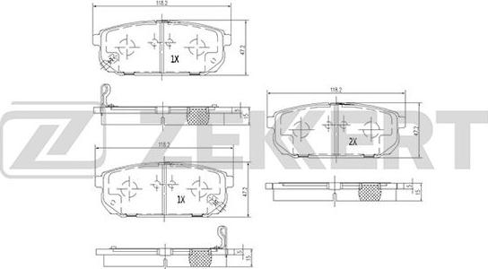 Zekkert BS-1918 - Bremsbelagsatz, Scheibenbremse alexcarstop-ersatzteile.com