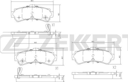 Zekkert BS-1498 - Bremsbelagsatz, Scheibenbremse alexcarstop-ersatzteile.com