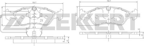 Zekkert BS-1488 - Bremsbelagsatz, Scheibenbremse alexcarstop-ersatzteile.com